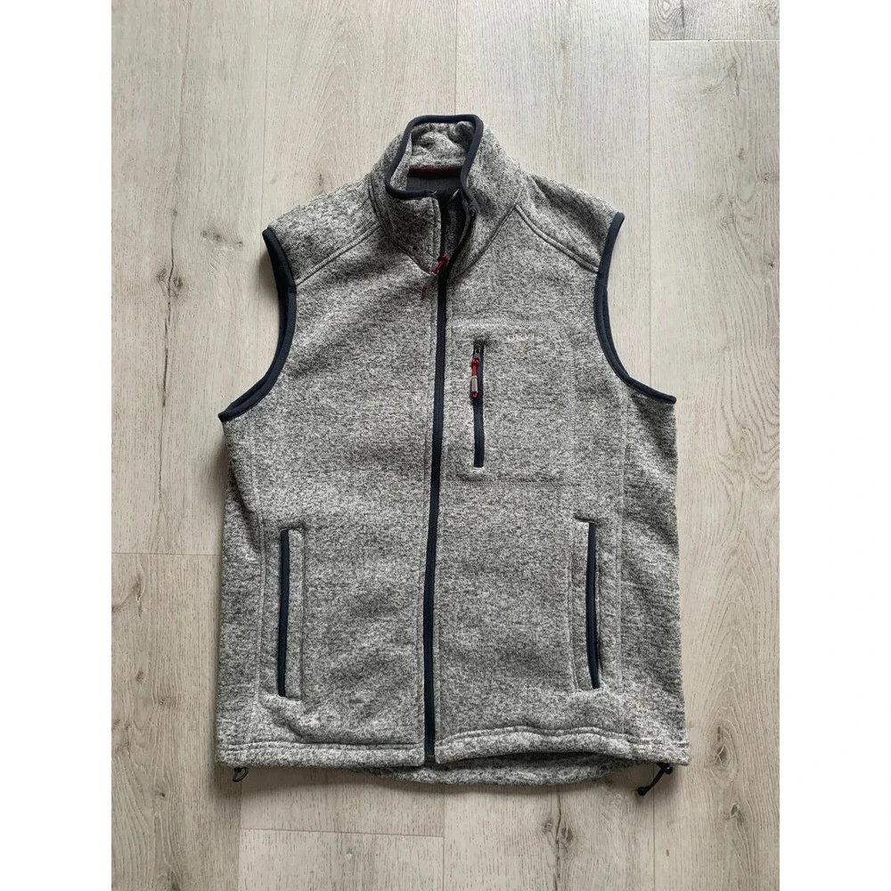 Orvis knit vest gray size M zipper outdoor farm men's hiking fleece casual‎